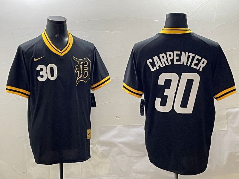 Men Detroit Tigers 30 Carpenter Black Gold Game 2025 Nike MLB Jersey style 5